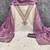 lavender chanderi embroidered unstitched dress materials 3 pair top bottom dupatta
