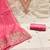pink chanderi embroidered unstitched dress materials 3 pair top bottom dupatta