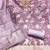 lavender jacquard  embroidered unstitched dressmaterials 3 pair top bottom dupptaa