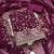 purple georgette embroidered unstitched dressmaterials 3 pair top bottom dupptaa