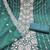 teal georgette embroidered unstitched dressmaterials 3 pair top bottom dupptaa