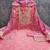 peach silk blend embroidered unstitched dressmaterials 3 pair top bottom dupptaa
