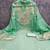 teal silk blend embroidered unstitched dressmaterials 3 pair top bottom dupptaa