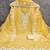 yellow chanderi embroidered unstitched dress materials 3 pair top bottom dupatta