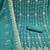 teal georgette embroidered unstitched dressmaterials 3 pair top bottom dupptaa