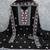 black georgette embroidered unstitched dressmaterials 3 pair top bottom dupptaa