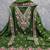 green silk blend embroidered unstitched dressmaterials 3 pair top bottom dupptaa