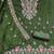 green silk blend embroidered unstitched dressmaterials 3 pair top bottom dupptaa