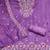 lavender silk blend embroidered unstitched dressmaterials 3 pair top bottom dupptaa