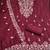 maroon silk blend embroidered unstitched dressmaterials 3 pair top bottom dupptaa