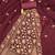 maroon georgette embroidered unstitched dressmaterials 3 pair top bottom dupptaa