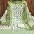 green cotton blend embroidered unstitched dressmaterials 3 pair top bottom dupptaa