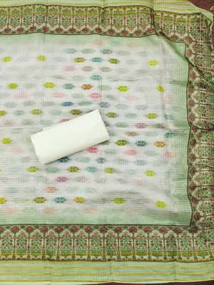 green cotton blend embroidered unstitched dressmaterials 3 pair top bottom dupptaa 4