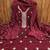 red silk blend embroidered unstitched dressmaterials 3 pair top bottom dupptaa