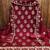 red silk blend embroidered unstitched dressmaterials 3 pair top bottom dupptaa