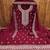 maroon georgette embroidered unstitched dressmaterials 3 pair top bottom dupptaa