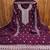 purple georgette embroidered unstitched dressmaterials 3 pair top bottom dupptaa