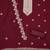 maroon georgette embroidered unstitched dressmaterials 3 pair top bottom dupptaa