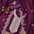 purple georgette embroidered unstitched dressmaterials 3 pair top bottom dupptaa