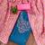 blue cotton blend embroidered unstitched dressmaterials 3 pair top bottom dupptaa
