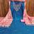 blue cotton blend embroidered unstitched dressmaterials 3 pair top bottom dupptaa