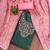 green cotton blend embroidered unstitched dressmaterials 3 pair top bottom dupptaa
