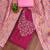 pink cotton blend embroidered unstitched dressmaterials 3 pair top bottom dupptaa