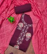 multi georgette embroidered unstitched dressmaterials 3 pair top bottom dupptaa