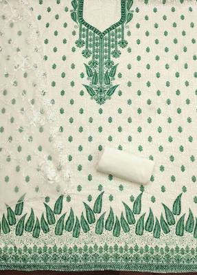 sky georgette embroidered unstitched dressmaterials 3 pair top bottom dupptaa 3