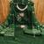 green cotton blend embroidered unstitched dressmaterials 3 pair top bottom dupptaa