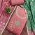 pink cotton blend embroidered unstitched dressmaterials 3 pair top bottom dupptaa