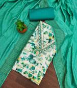 sky cotton blend embroidered unstitched dressmaterials 3 pair top bottom dupptaa