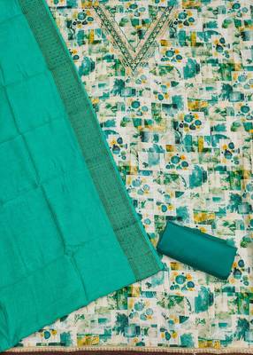 sky cotton blend embroidered unstitched dressmaterials 3 pair top bottom dupptaa 4