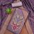 purple cotton blend embroidered unstitched dressmaterials 3 pair top bottom dupptaa