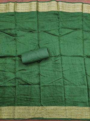 green cotton blend embroidered unstitched dressmaterials 3 pair top bottom dupptaa 2
