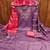 purple cotton blend embroidered unstitched dressmaterials 3 pair top bottom dupptaa