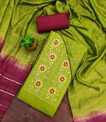 sea green cotton blend embroidered unstitched dressmaterials 3 pair top bottom dupptaa