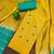 yellow cotton blend embroidered unstitched dressmaterials 3 pair top bottom dupptaa