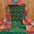 green cotton blend embroidered unstitched dressmaterials 3 pair top bottom dupptaa
