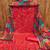 red cotton blend embroidered unstitched dressmaterials 3 pair top bottom dupptaa