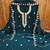 blue cotton blend embroidered unstitched dressmaterials 3 pair top bottom dupptaa