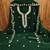 green georgette embroidered unstitched dressmaterials 3 pair top bottom dupptaa