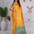 premium yellow and green pure banarasi silk blend wedding and party wear saree with blouse