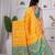 premium yellow and green pure banarasi silk blend wedding and party wear saree with blouse