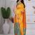 premium yellow and green pure banarasi silk blend wedding and party wear saree with blouse