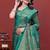 premium bottol green pure banarasi silk blend wedding and party wear saree with blouse