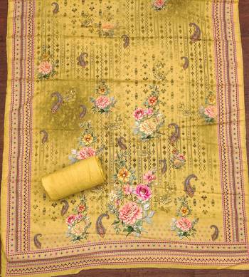 Musturd silk embroidered unstitched dressmaterials 3 pair top bottom dupptaa 4