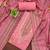 Pink silk embroidered unstitched dressmaterials 3 pair top bottom dupptaa