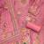 Pink silk embroidered unstitched dressmaterials 3 pair top bottom dupptaa