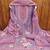 Purple silk embroidered unstitched dressmaterials 3 pair top bottom dupptaa